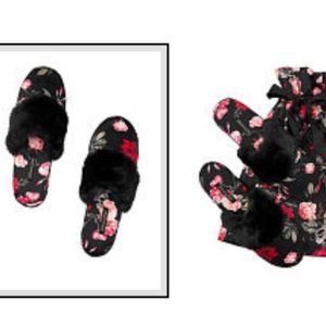 Victoria's Secret Satin Slippers w/ Matching Bag